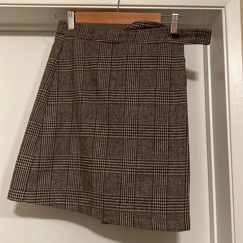 Plaid Tartan Mini Wrap Skirt